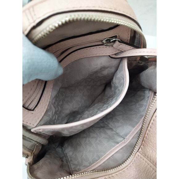 Michael Kors Rhea Beige Pink Pebbled Leather Zipper Pockets Backpack main image 8